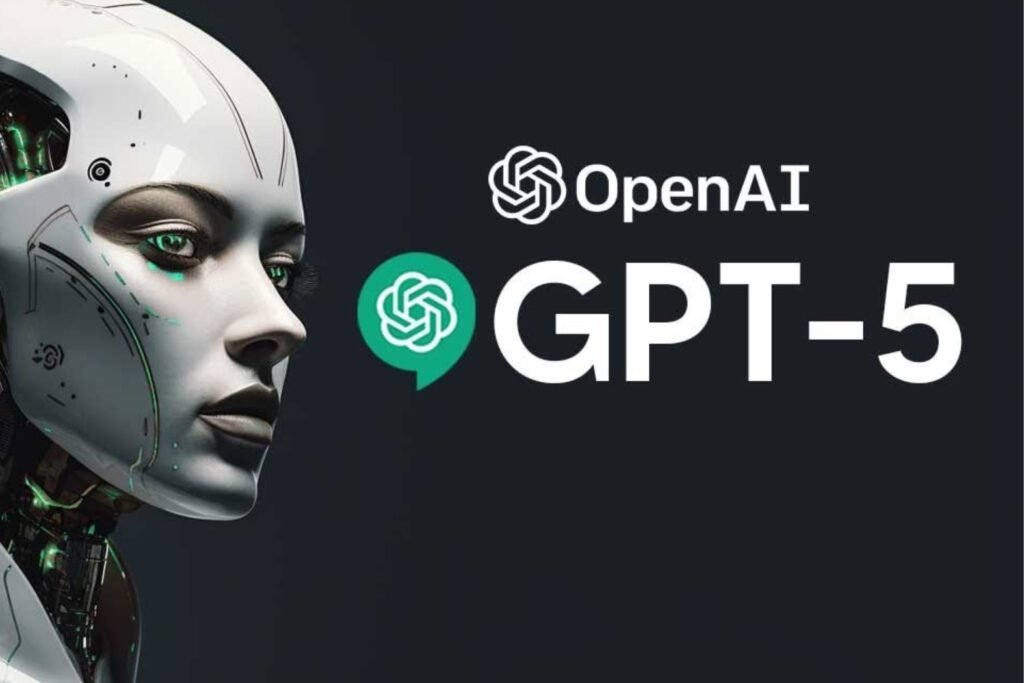 Image d'un robot humanoïde avec le logo de GPT-5